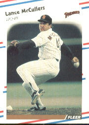 1988 Fleer Baseball Cards      592     Lance McCullers UER#{(6 11 tall)